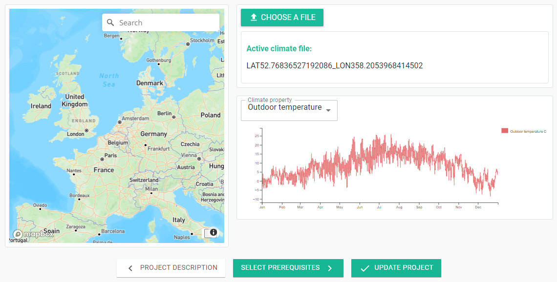 Building energy project management - online map location